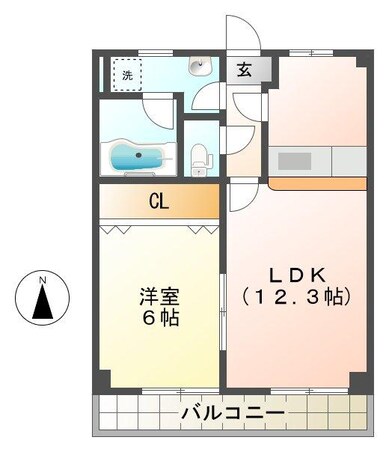 鴨部駅 徒歩10分 6階の物件間取画像